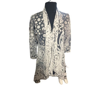 NWT lace cardigan tunic duster open closure 3/4 sleeve medium